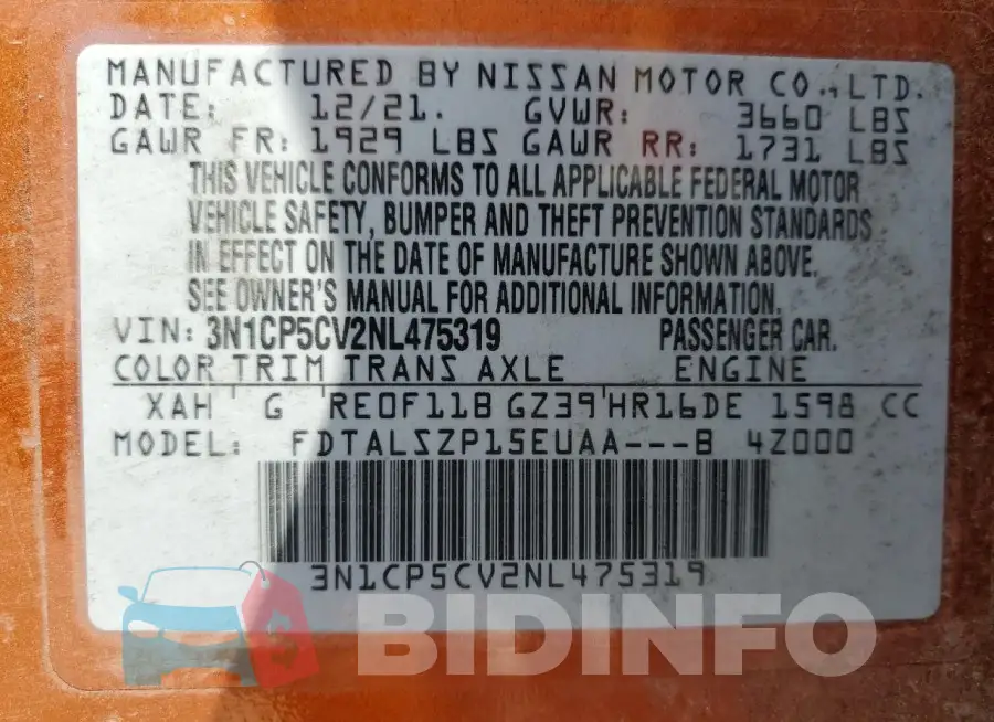 3N1CP5CV2NL475319 Photo# 12