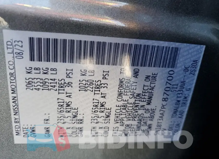 5N1BT3AA7PC870700 Photo# 13