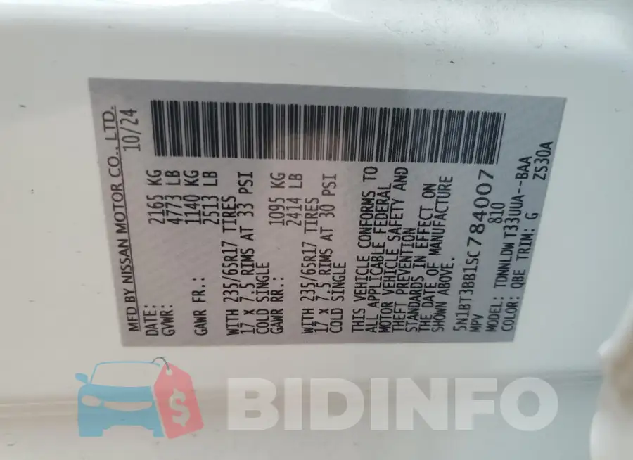 5N1BT3BB1SC784007 Photo# 14