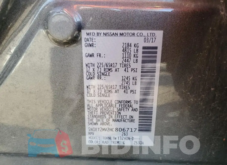 5N1ET2MV2HC806717 Photo# 13