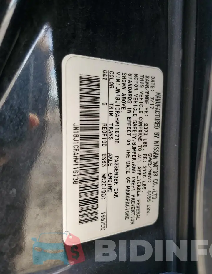 JN1BJ1CR4HW116738 Photo# 13