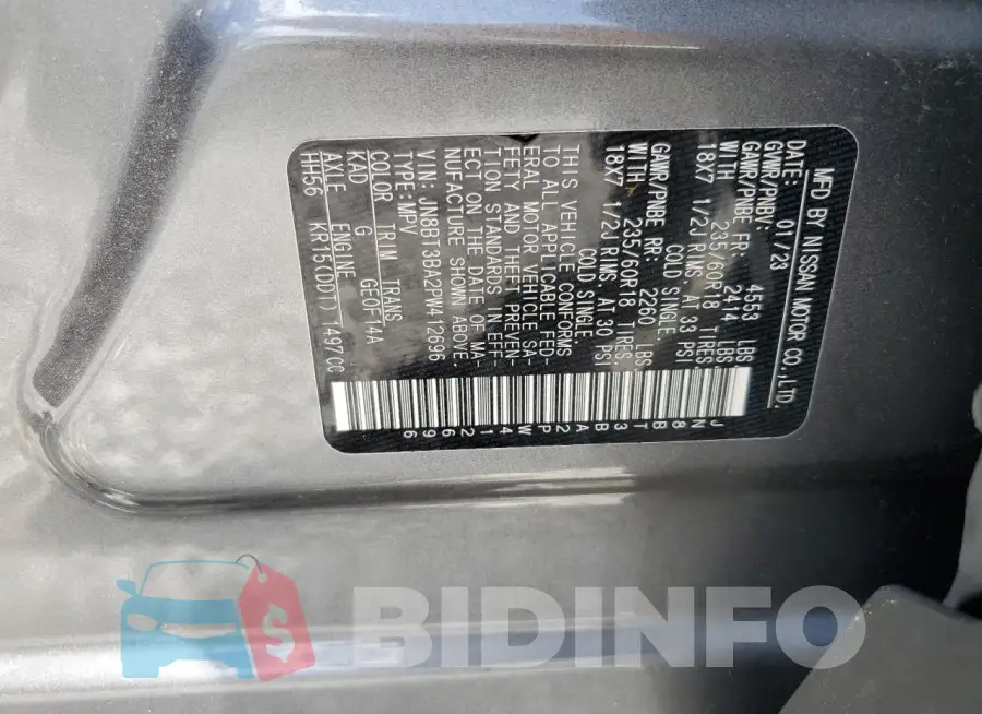 JN8BT3BA2PW412696 Photo# 14