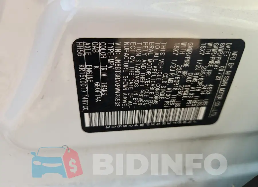 JN8BT3BAXPW428533 Photo# 14