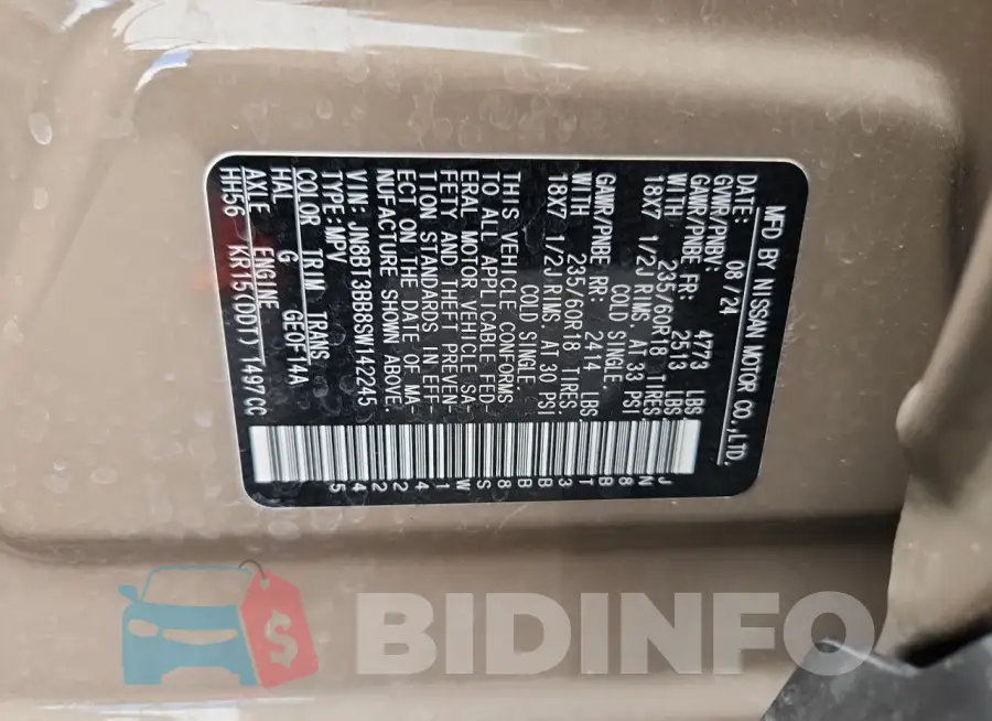JN8BT3BB8SW142245 Photo# 13