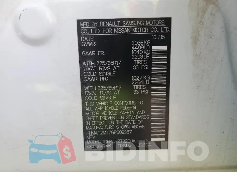 KNMAT2MT7GP609387 Photo# 13