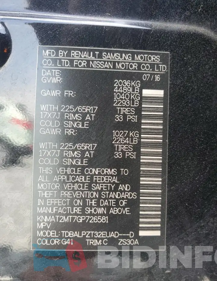 KNMAT2MT7GP726581 Photo# 13