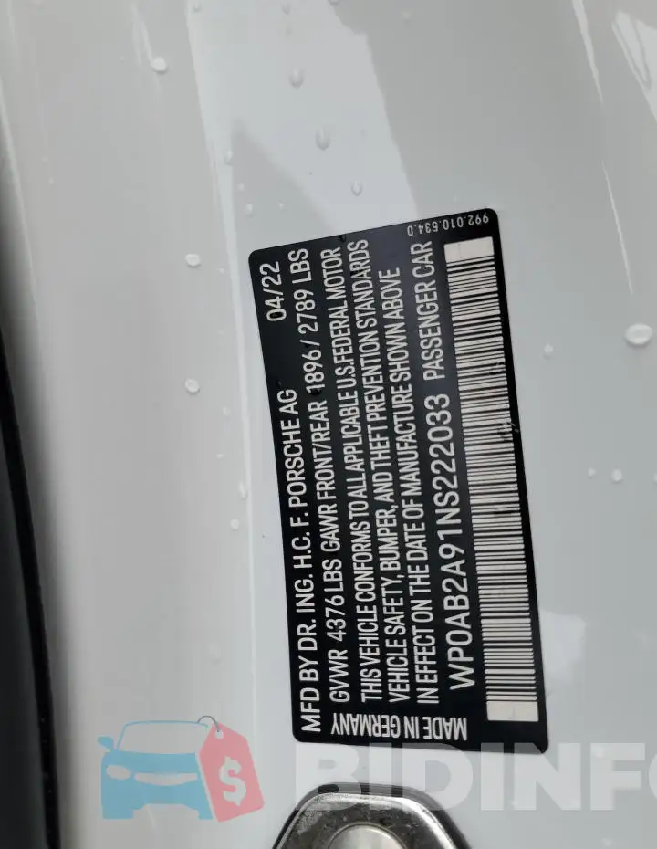WP0AB2A91NS222033 Photo# 12