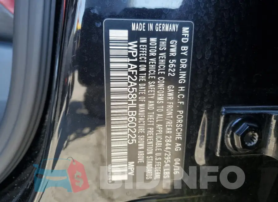 WP1AF2A58HLB60225 Photo# 13