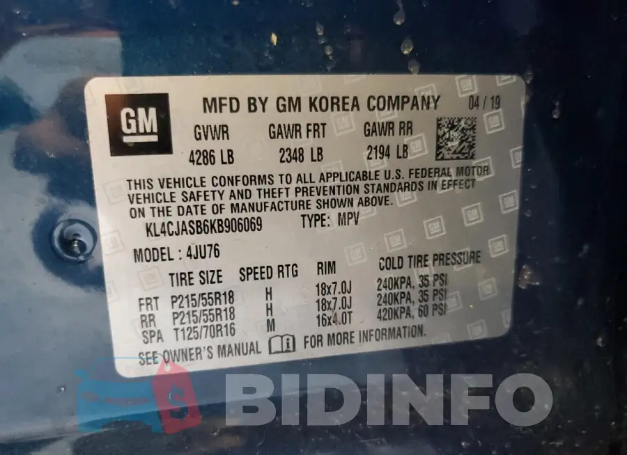 KL4CJASB6KB906069 Photo# 12