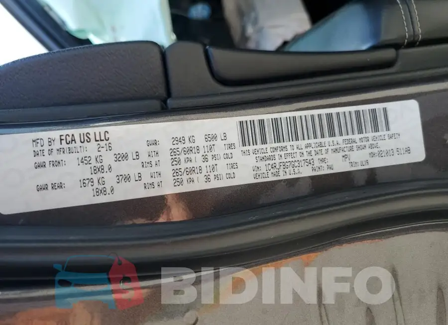 1C4RJFBG7GC317543 Photo# 13