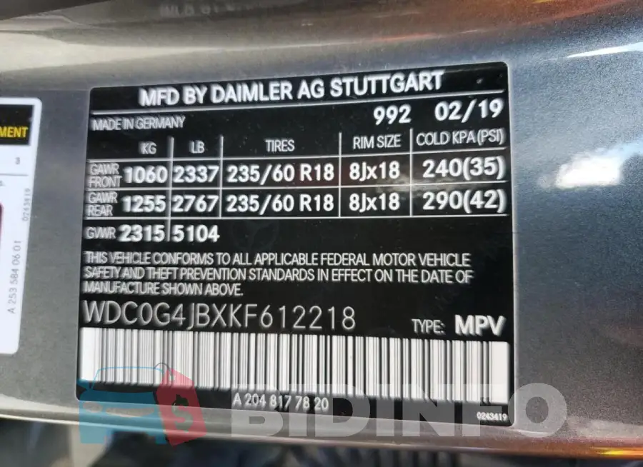 WDC0G4JBXKF612218 Photo# 13