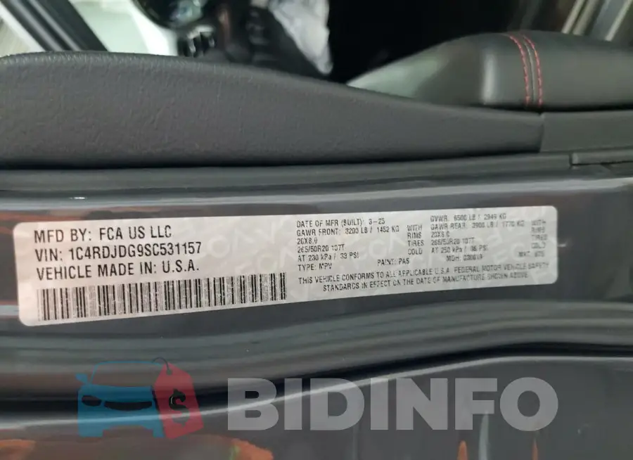 1C4RDJDG9SC531157 Photo# 13