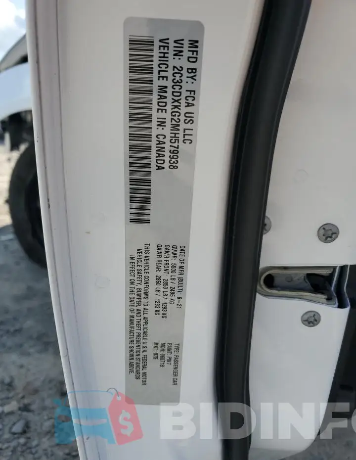 2C3CDXKG2MH579938 Photo# 12