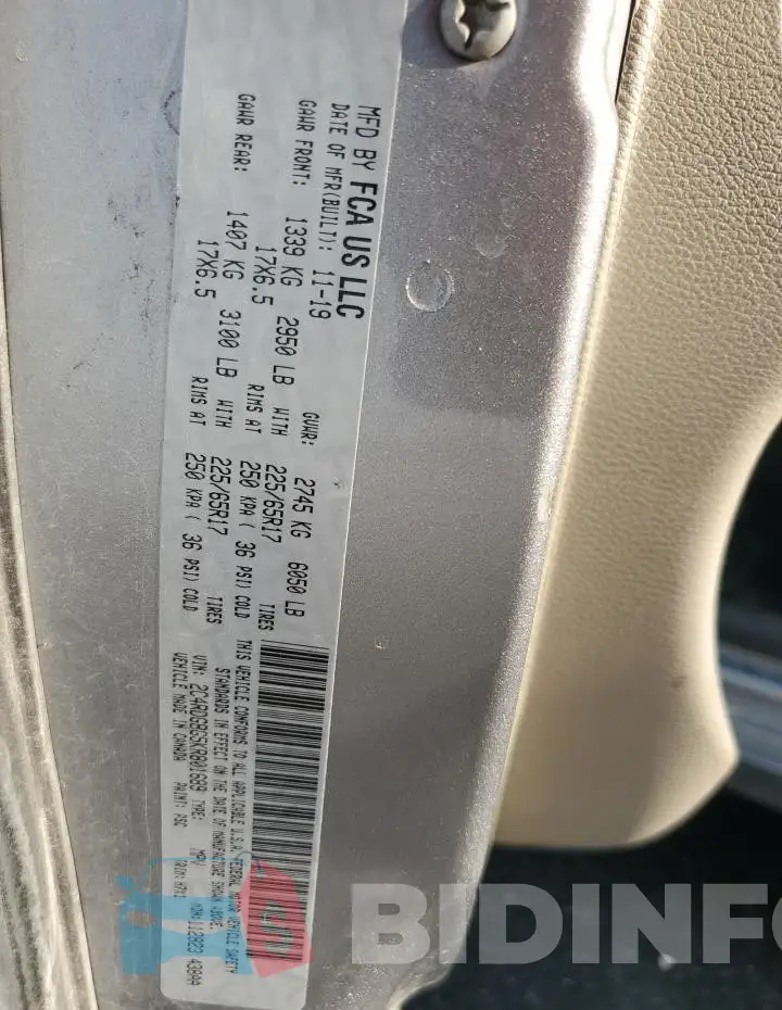 2C4RDGBG5KR801689 Photo# 13