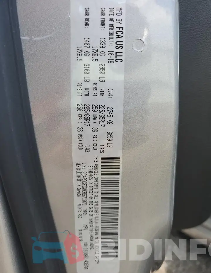 2C4RDGEG0KR571071 Photo# 13