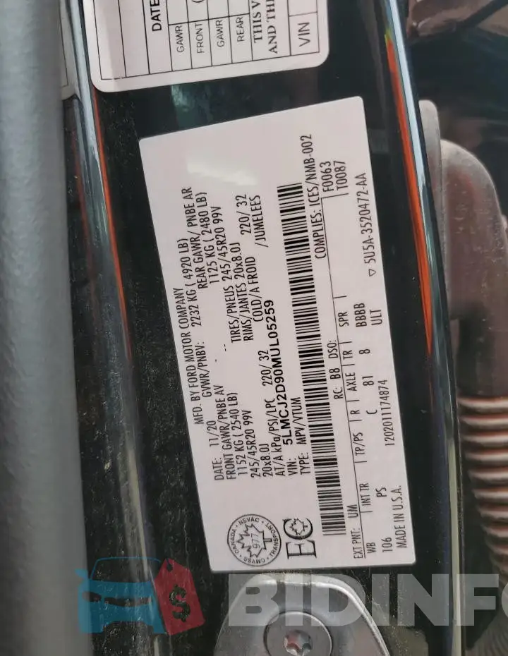 5LMCJ2D90MUL05259 Photo# 13