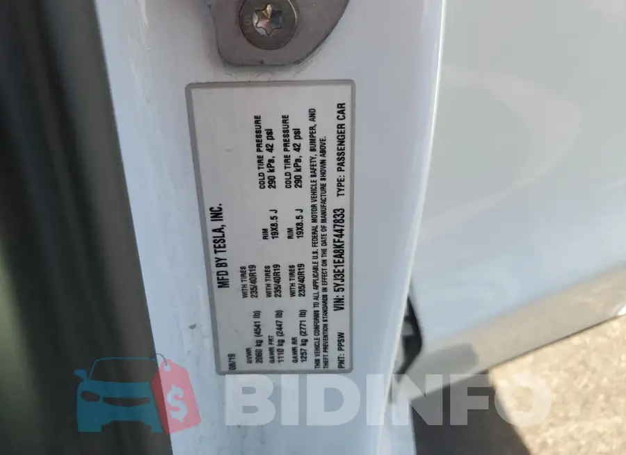 5YJ3E1EA8KF447833 Photo# 12