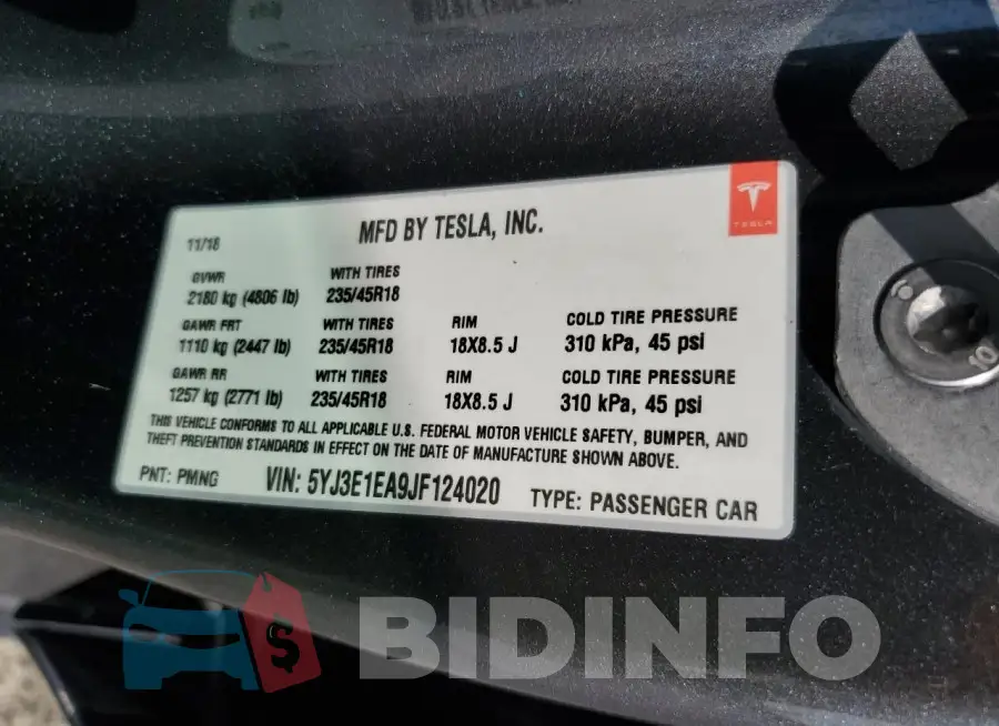 5YJ3E1EA9JF124020 Photo# 12