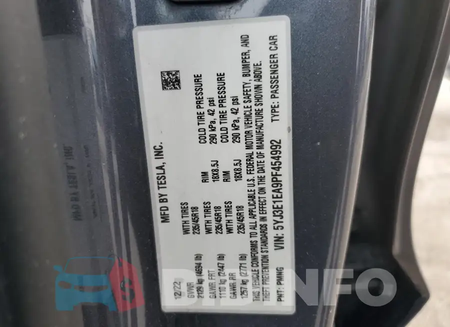 5YJ3E1EA9PF454992 Photo# 13