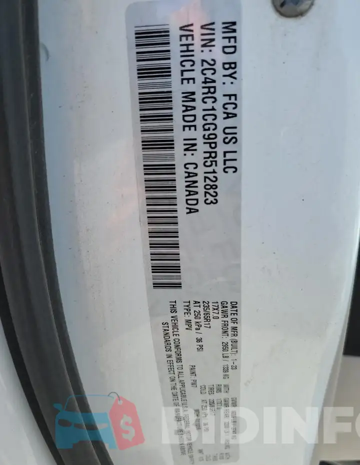 2C4RC1CG9PR512823 Photo# 14