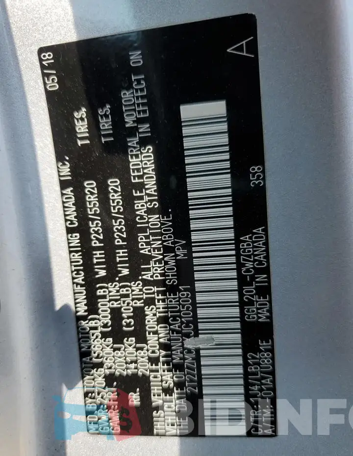 2T2ZZMCAXJC105091 Photo# 13