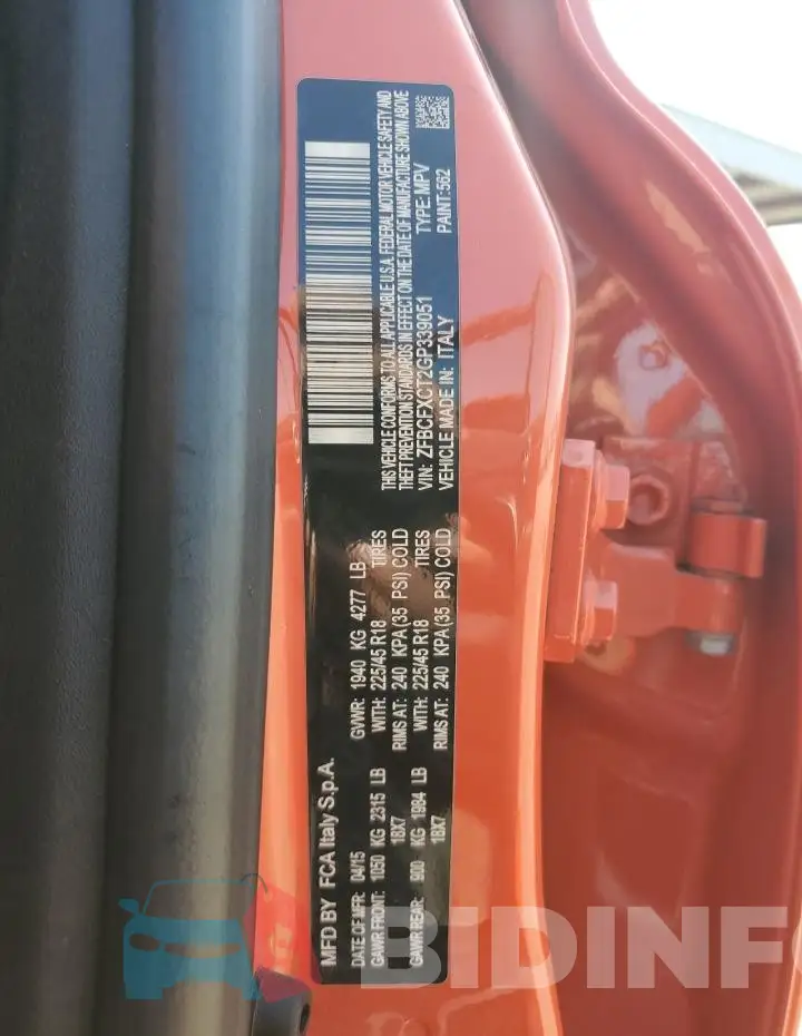 ZFBCFXCT2GP339051 Photo# 12