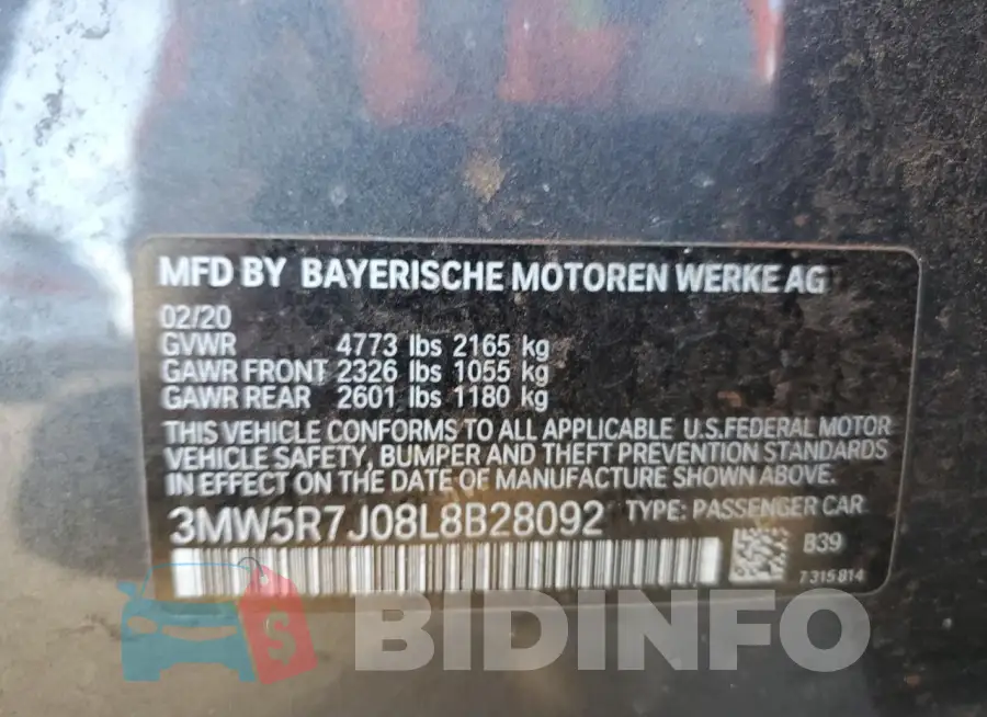 3MW5R7J08L8B28092 Photo# 12