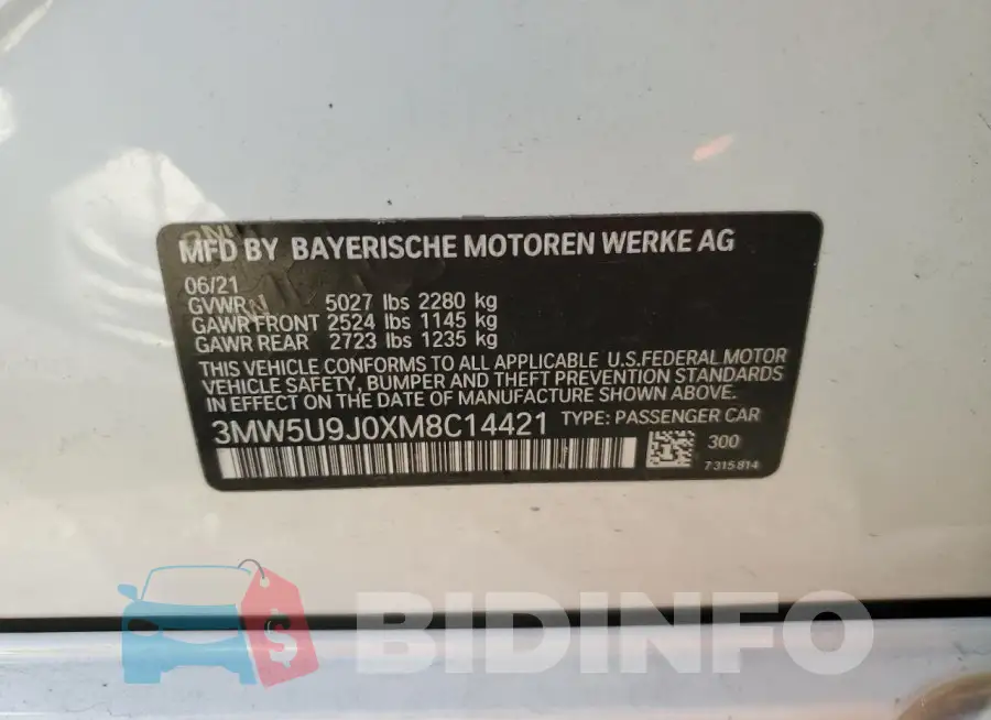 3MW5U9J0XM8C14421 Photo# 12