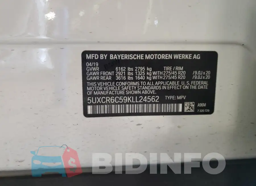 5UXCR6C59KLL24562 Photo# 13