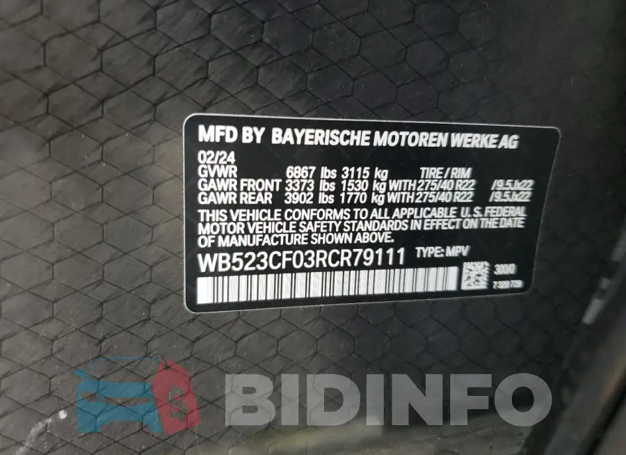 WB523CF03RCR79111 Photo# 12