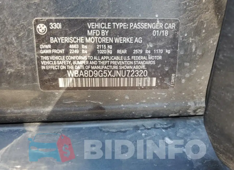 WBA8D9G5XJNU72320 Photo# 12