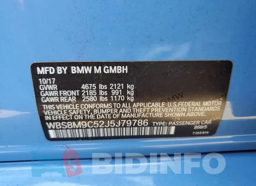 WBS8M9C52J5J79786 Photo# 13