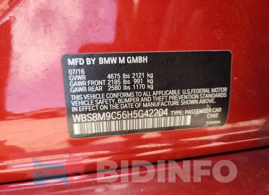 WBS8M9C56H5G42204 Photo# 12