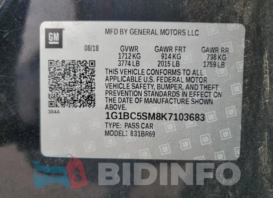 1G1BC5SM8K7103683 Photo# 12