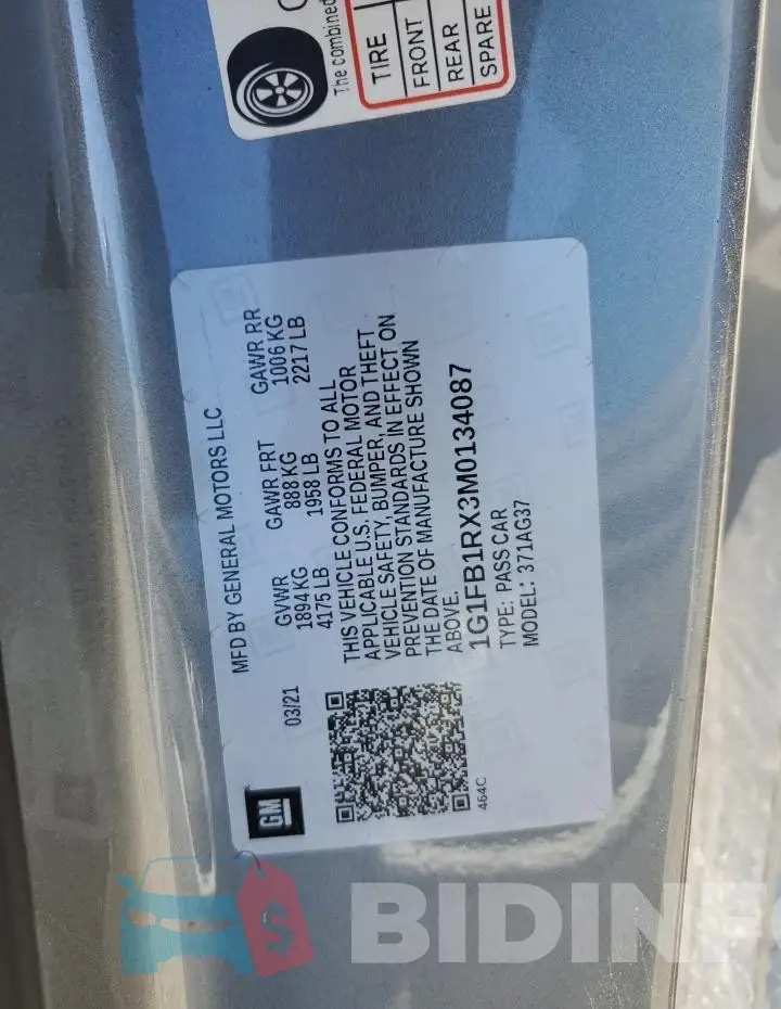 1G1FB1RX3M0134087 Photo# 12