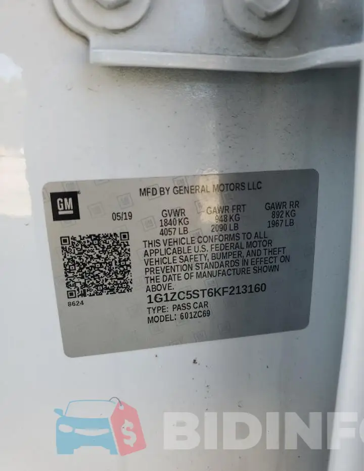 1G1ZC5ST6KF213160 Photo# 12