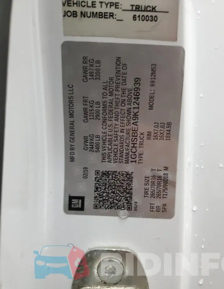 1GCHSBEA9K1246939 Photo# 12