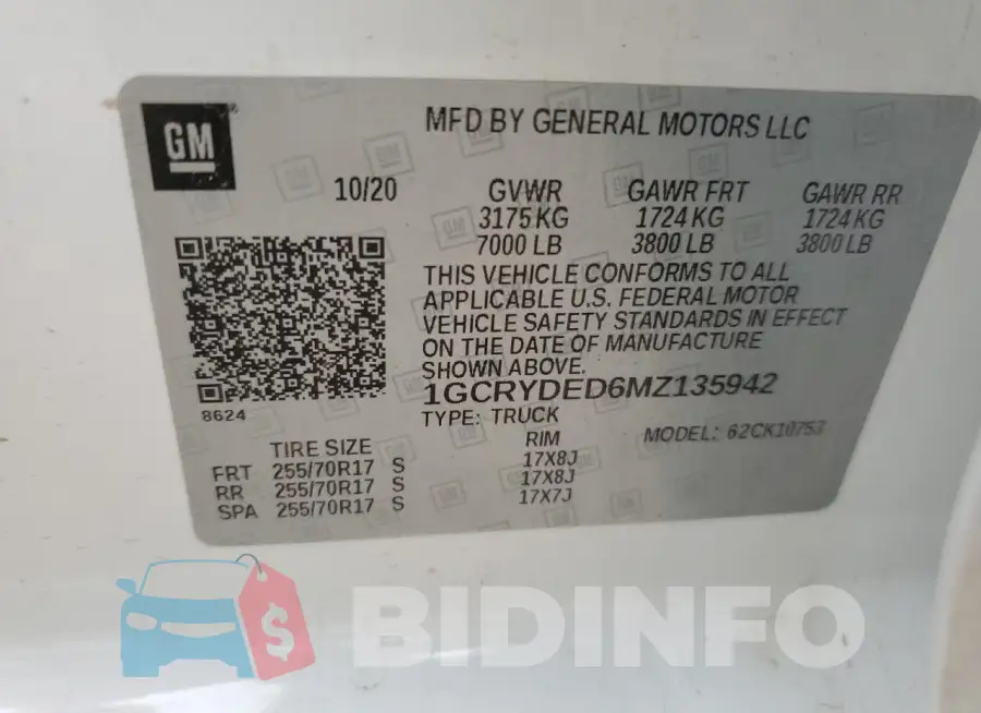 1GCRYDED6MZ135942 Photo# 12