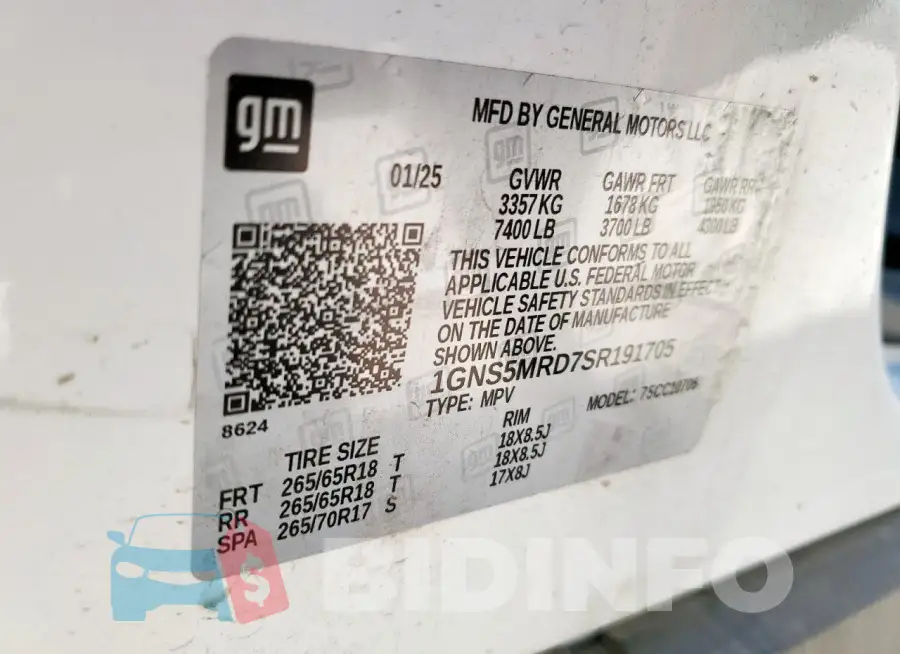 1GNS5MRD7SR191705 Photo# 13