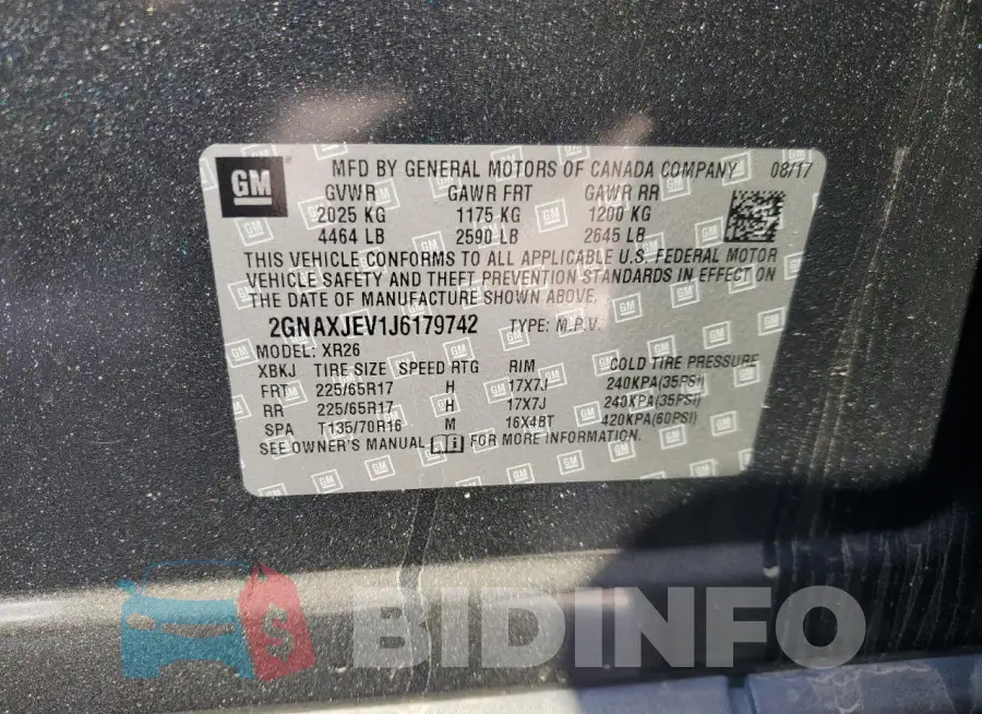 2GNAXJEV1J6179742 Photo# 14