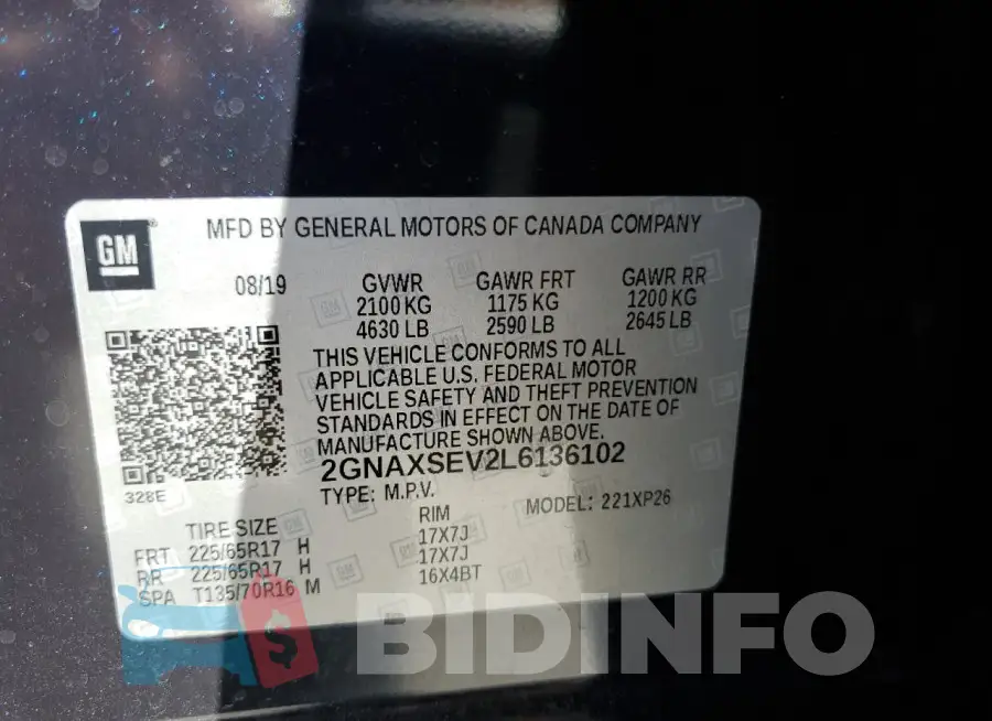 2GNAXSEV2L6136102 Photo# 13