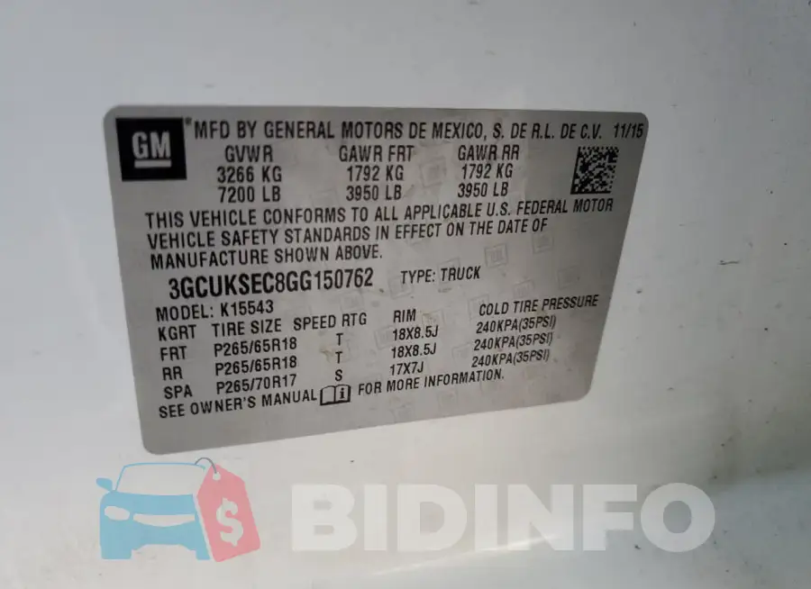 3GCUKSEC8GG150762 Photo# 12