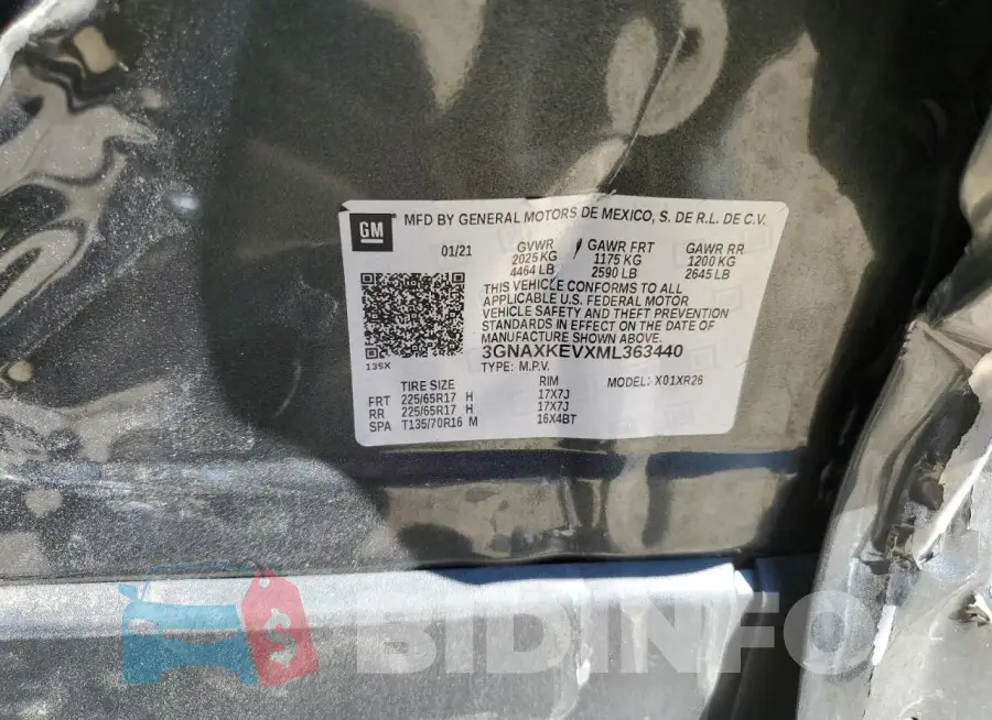 3GNAXKEVXML363440 Photo# 13