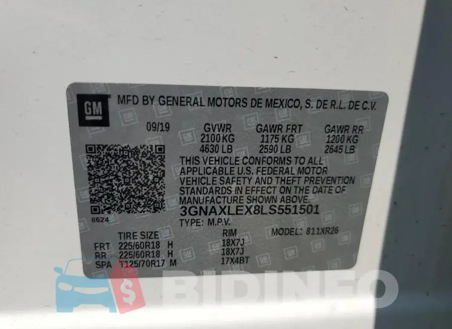 3GNAXLEX8LS551501 Photo# 13