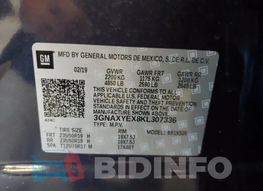 3GNAXYEX8KL307336 Photo# 13