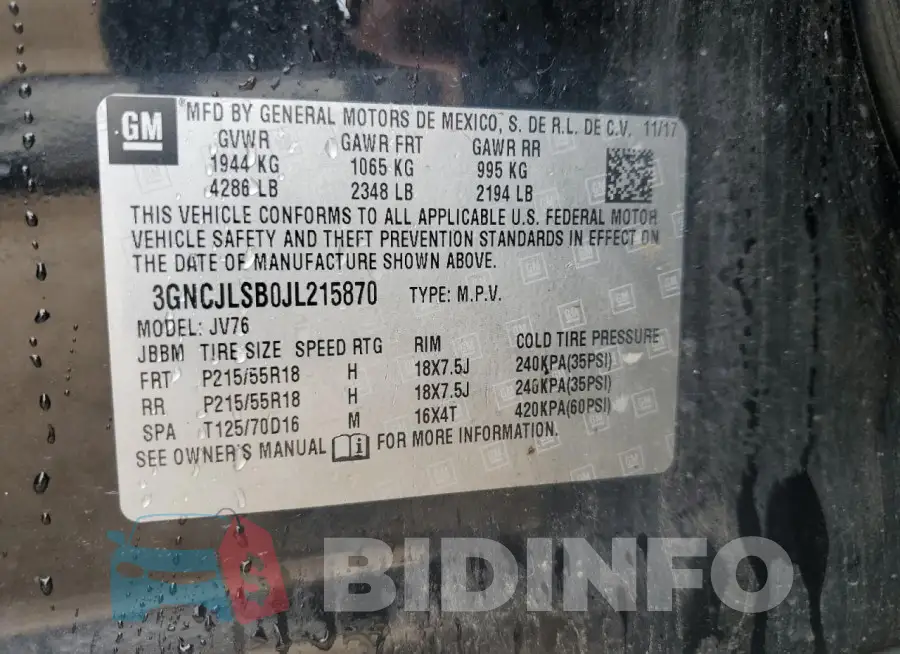 3GNCJLSB0JL215870 Photo# 12