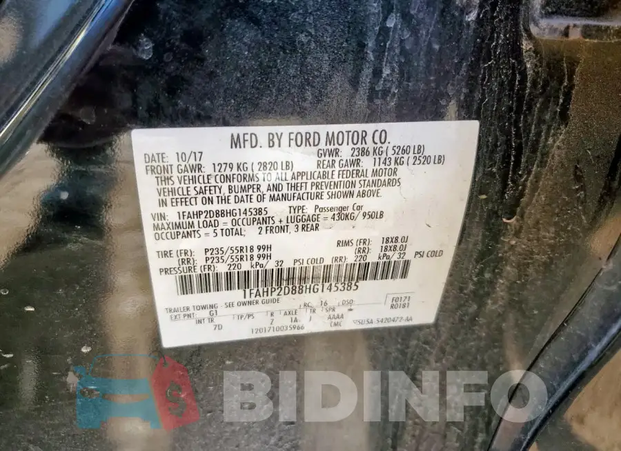 1FAHP2D88HG145385 Photo# 12