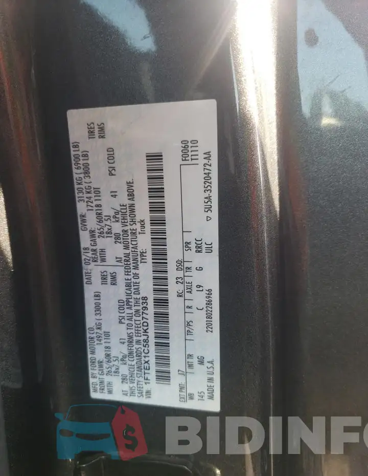 1FTEX1C58JKD77938 Photo# 12