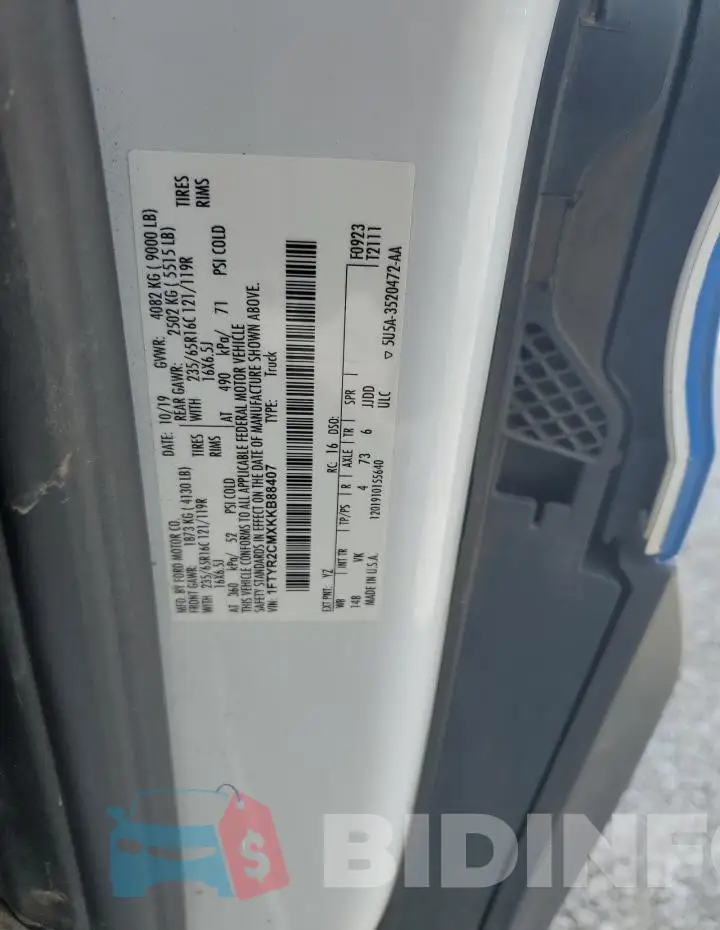 1FTYR2CMXKKB88407 Photo# 13