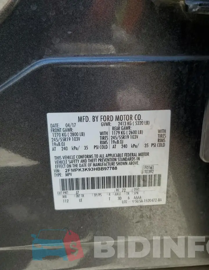 2FMPK3K93HBB97788 Photo# 13